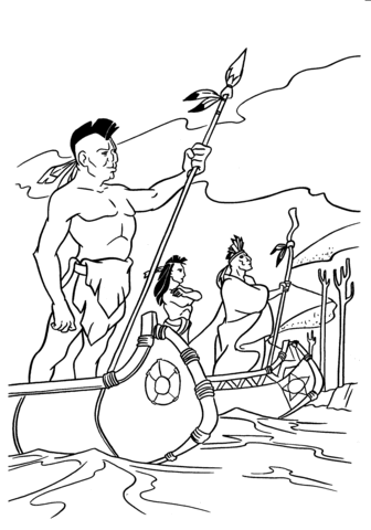 Native Americans Are Coming  Coloring Page